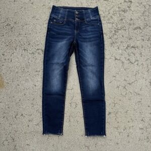 NOBO Skinny Women's Blue Denim Jeans High Rise Button Fly Stretch 5-Pocket